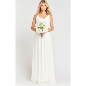 Show‎ Me Your Mumu Kendall Maxi Dress Wedding cake Chiffon White NWT Small